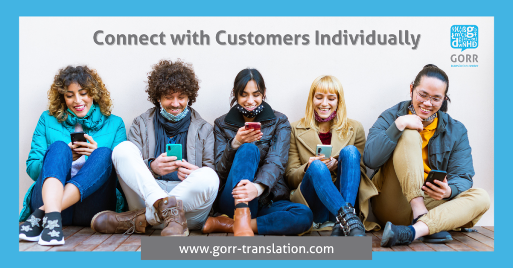 People smiling at their phones, GORR connects individually with their customers to create a tailored experience.