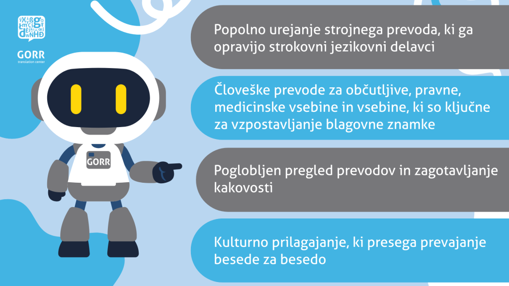 Ne nudimo »površnega urejanja strojnih prevodov« (ang. light post-editing)
